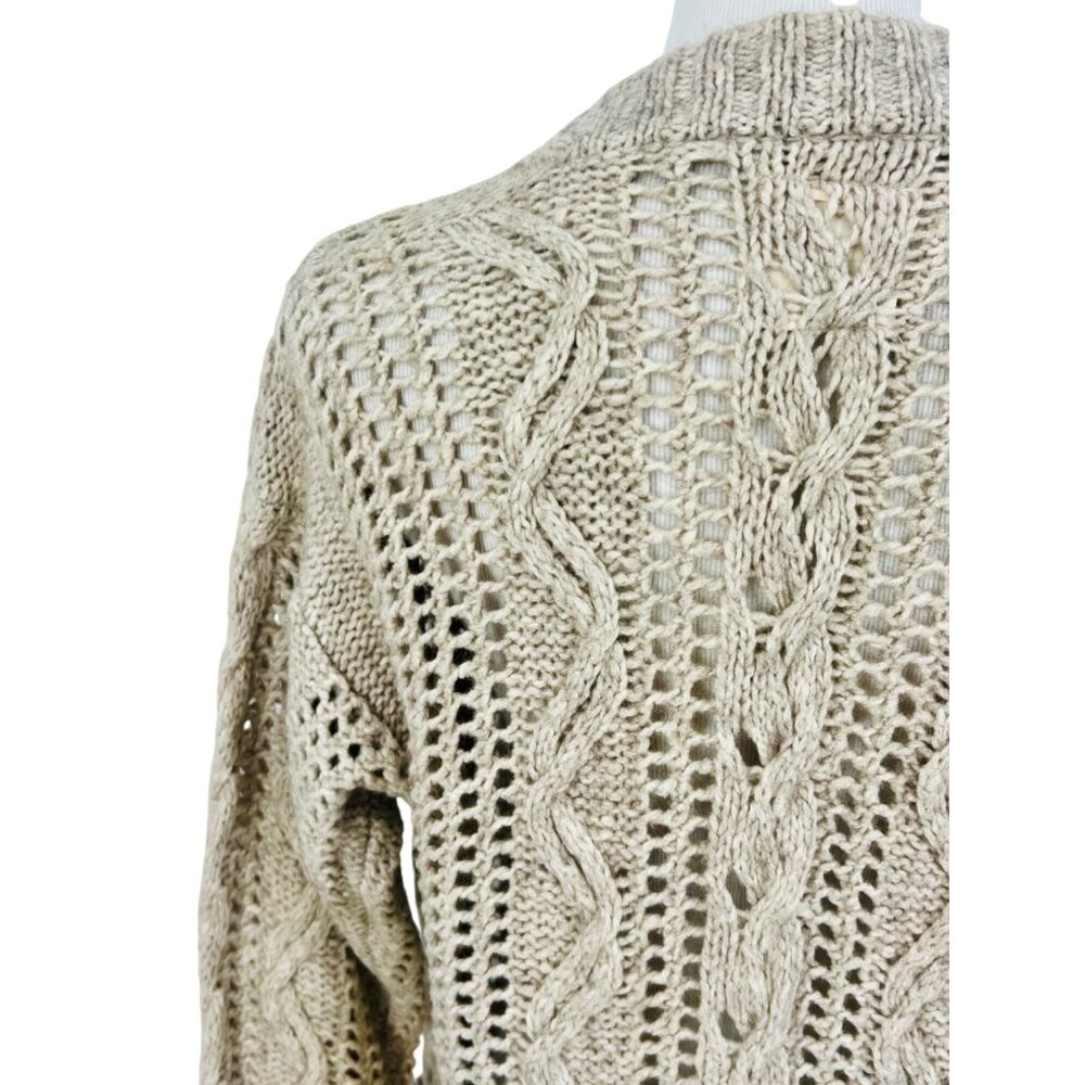 Vintage Aerie x American Eagle Open Front Relaxed Cable Knit Cardigan Sweater - Picture 7 of 12